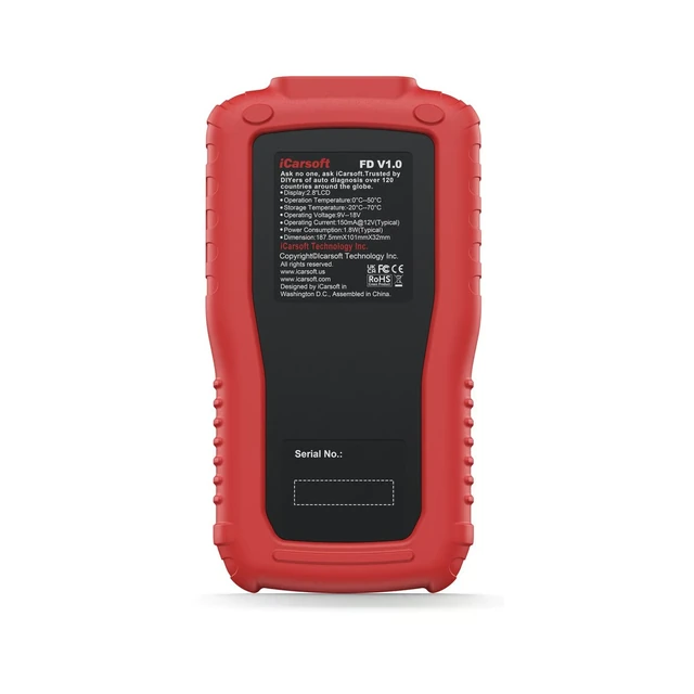 iCarsoft FD V1.0 rear view